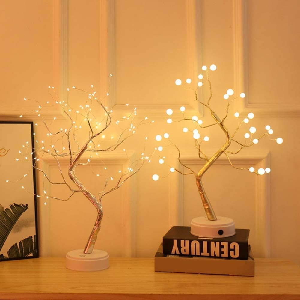 Árbol Bonsái Lámpara De Mesa, Ajustable Ramas Luces Bricolaje Alambre De Cobre 36/108 Leds Diseño Árbol Luz, Carga USB Luz Nocturna Lámpara De Escritorio Para Casa Fiesta Boda Festival Decoración