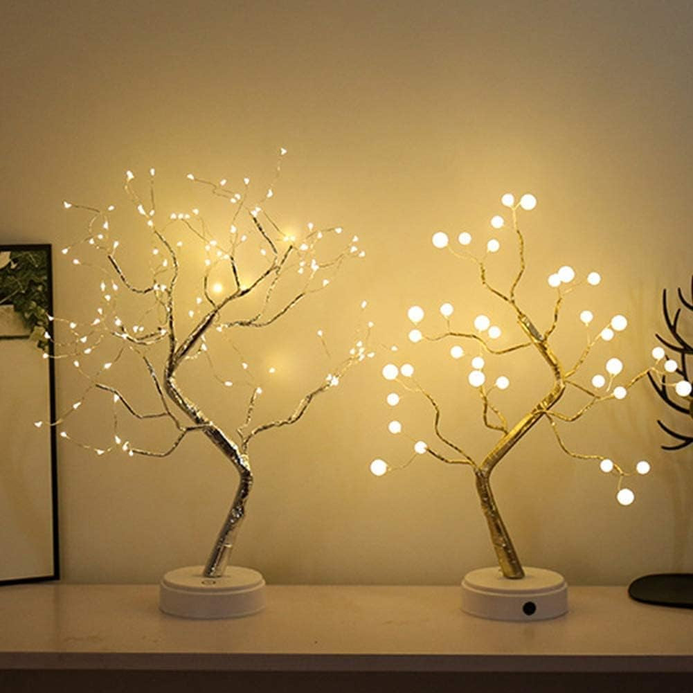 Árbol Bonsái Lámpara De Mesa, Ajustable Ramas Luces Bricolaje Alambre De Cobre 36/108 Leds Diseño Árbol Luz, Carga USB Luz Nocturna Lámpara De Escritorio Para Casa Fiesta Boda Festival Decoración