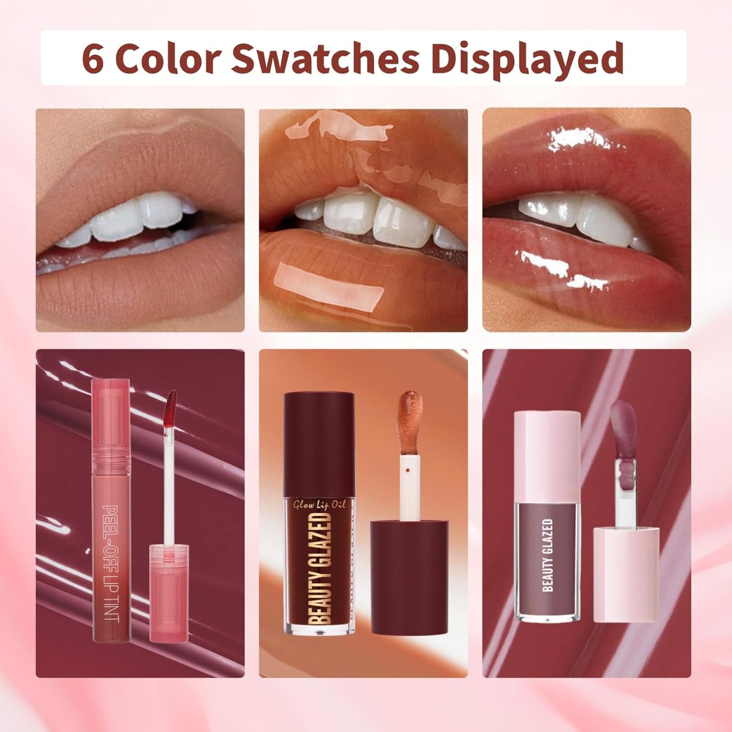 Set De 6 Delineadores De Labios Mate, Pintalabios Líquidos Y Tintes Labiales Peel Off, Set De Brillos Labiales Impermeables, Duraderos Y Que No Se Desvanecen, Tintes Labiales Hidratantes