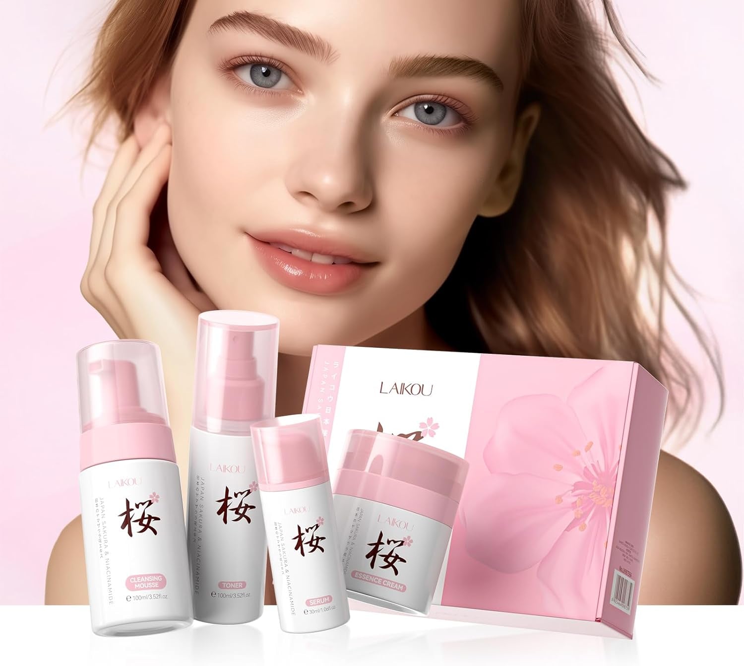 LAIKOU Sakura Skincare Kit 4 Piezas Set Regalo