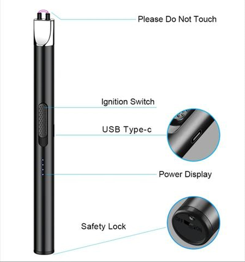 1PCS Mechero recargable USB metalico