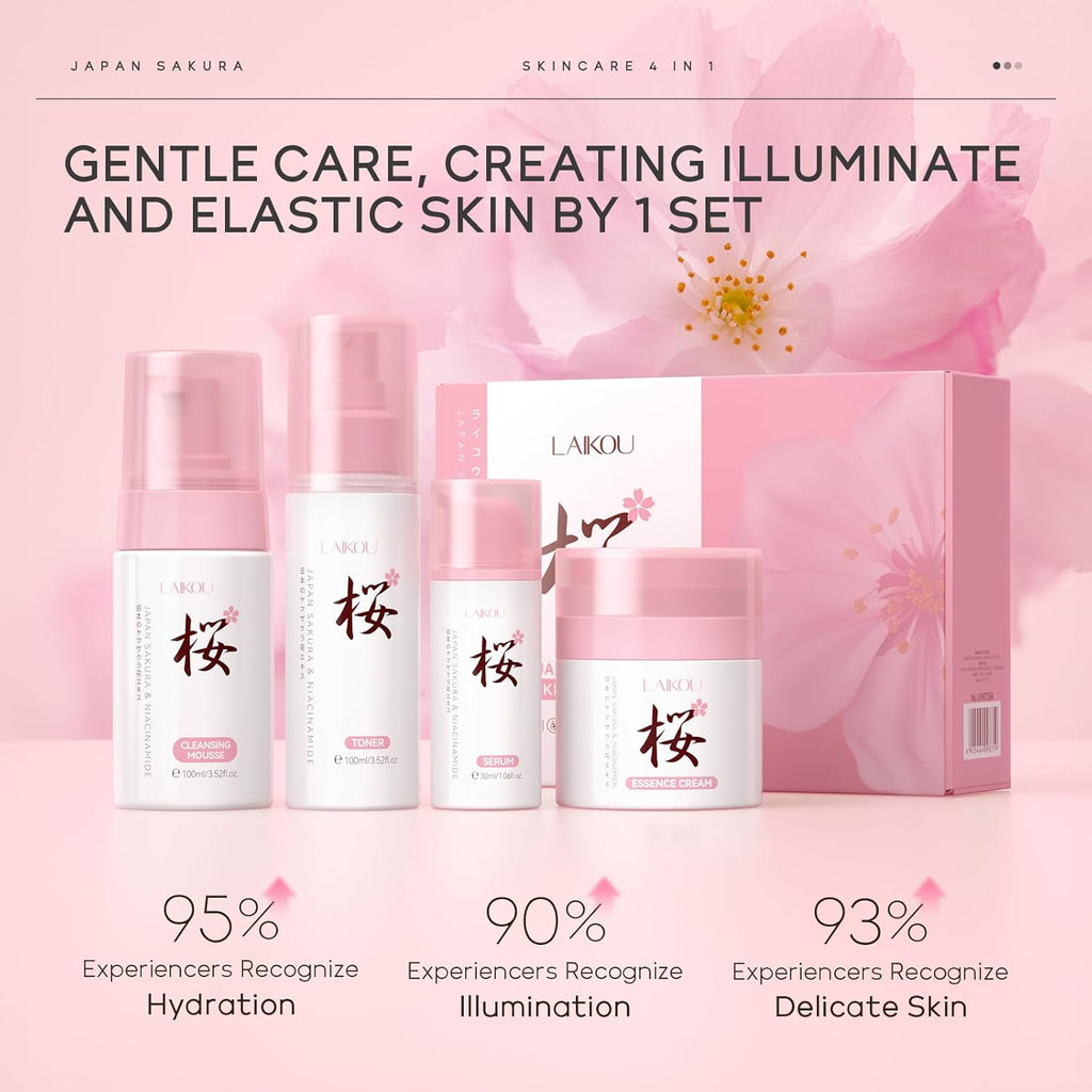 LAIKOU Sakura Skincare Kit 4 Piezas Set Regalo