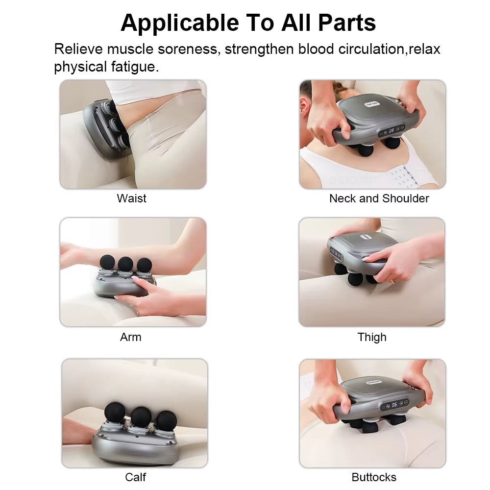 pistola masajeador de alta frecuencias 6 cabezales