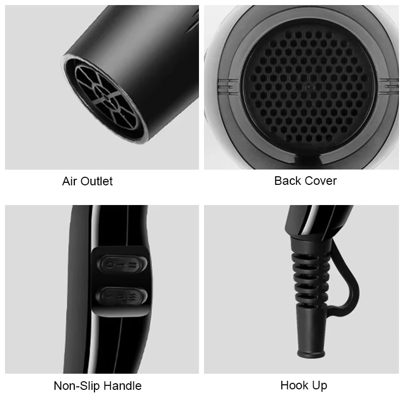 Hair Dryer 2200W Professional Powerful Hair Dryer Fast Heating Hot and Cold Adjustment Ionic Air Blow Dryer with Air Collecting