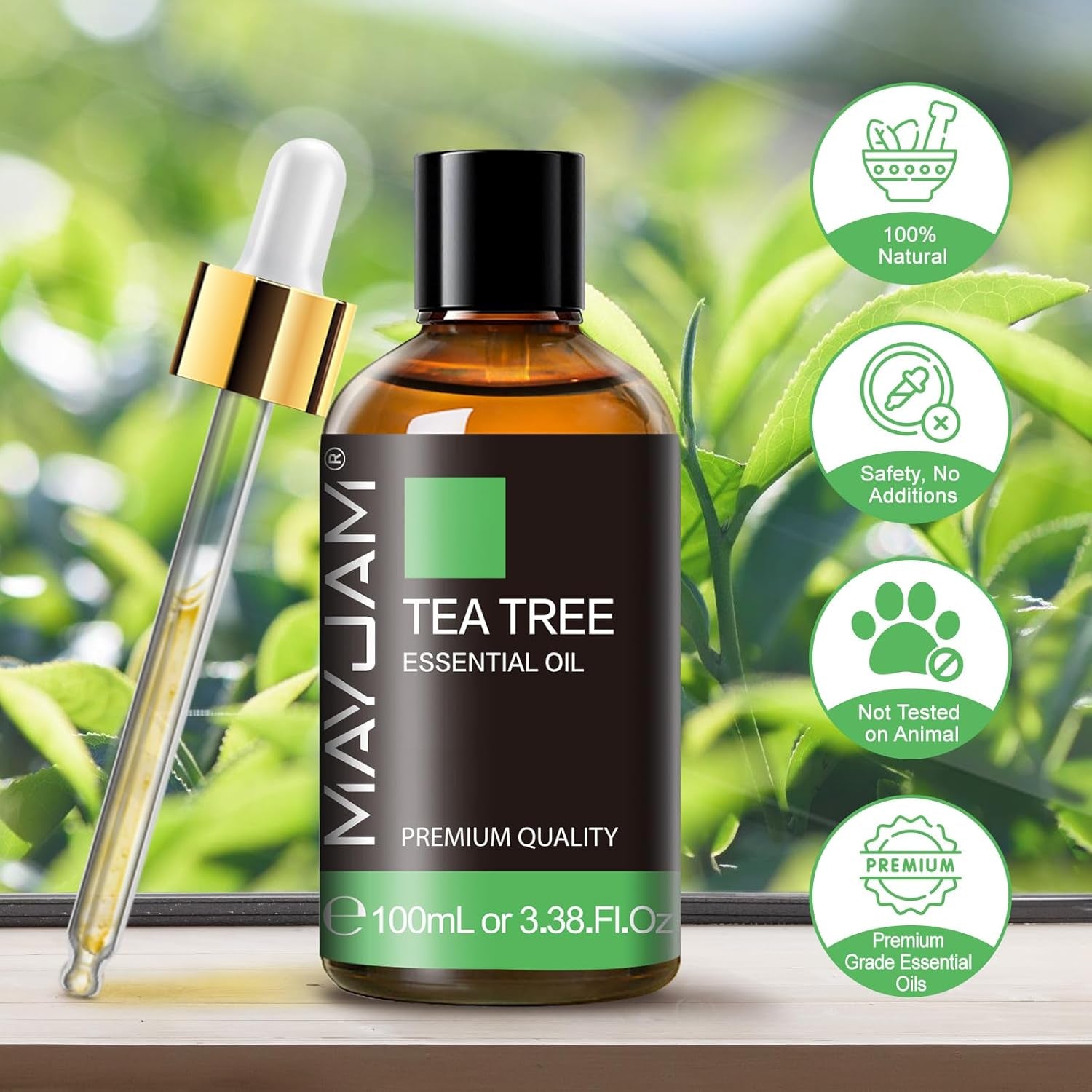 Aceites Esenciales De Árbol Del Té 100ML, 100% Puro, Ideal Para Aromaterapia Aroma Difusor Fragancia Aceite Masaje