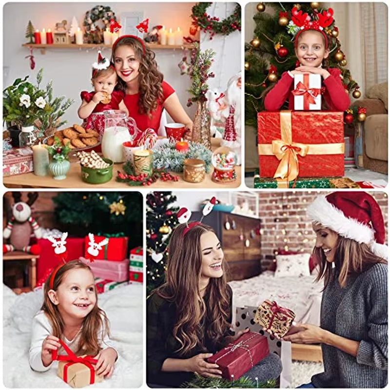 1-15Pcs Christmas Headbands Snowman Reindeer Antlers Santa Design Hairband New Year Hair Accessories Xmas Gifts Photo Booth