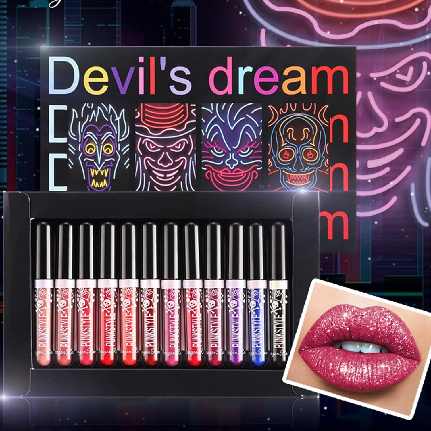 Lápiz Labial De Larga Duración Con Brillo De Diamante De 12 Colores, Lápiz Labial Líquido Metálico,Duradero E Impermeable, Antiadherente