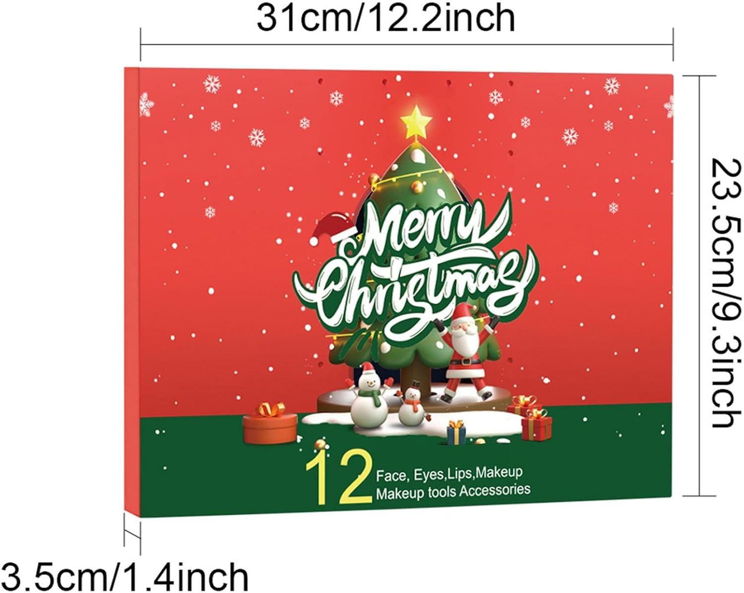 Calendario De Adviento De Maquillaje  - Calendario De Cuenta Regresiva De Navidad, Conjunto De Maquillaje Del Calendario De Adviento | Kit De Maquillaje De Vacaciones De 12 Piezas Para Mejorar 