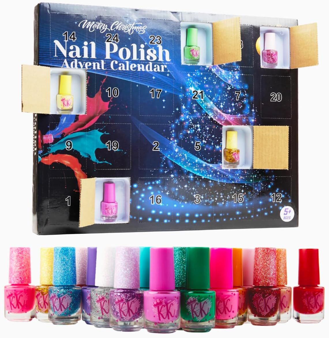  Adviento 2025 Niña Calendário De Belleza Cuenta Atrás Para Navidad Con Esmalte De Uñas Despegable Maquillaje Pegatinas
