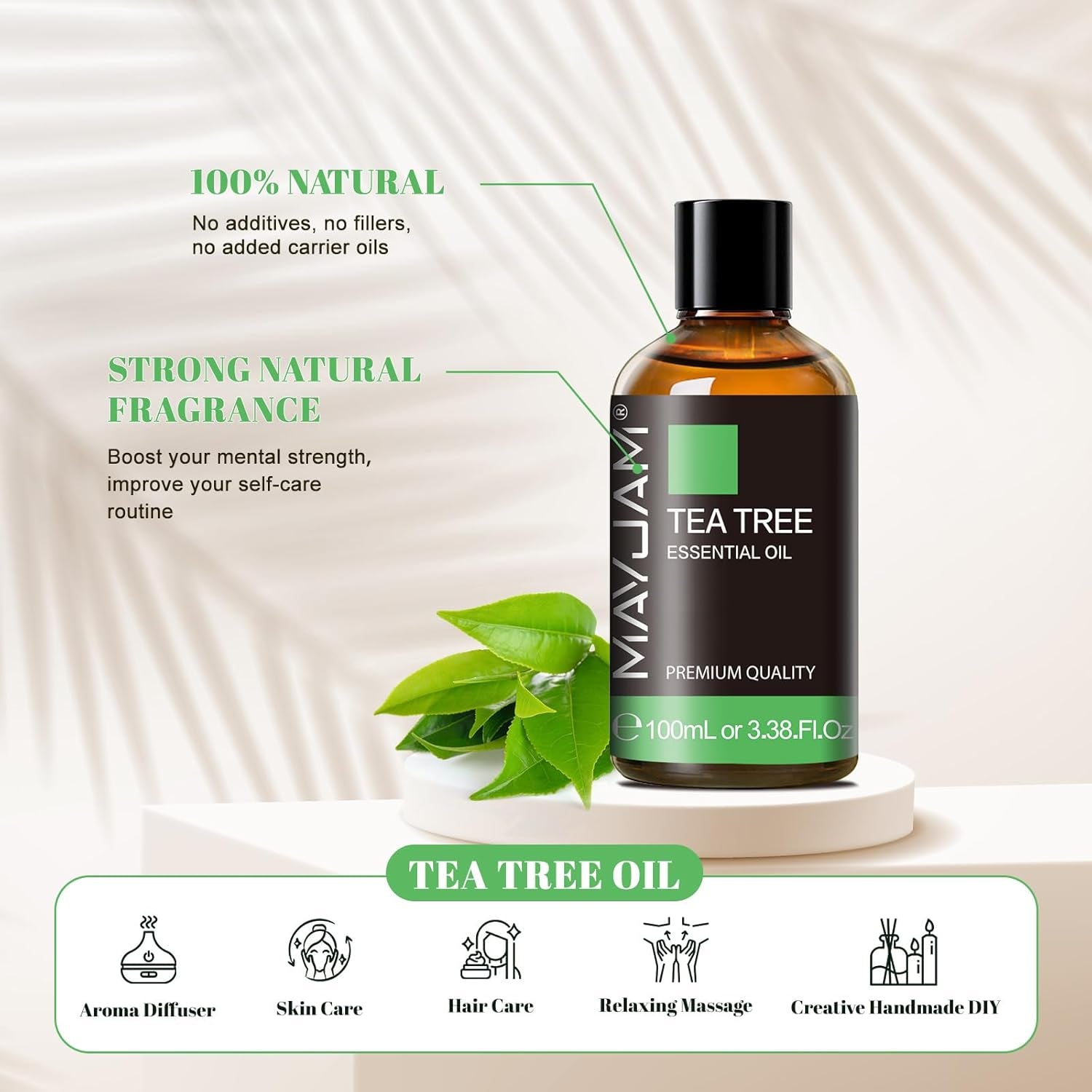 Aceites Esenciales De Árbol Del Té 100ML, 100% Puro, Ideal Para Aromaterapia Aroma Difusor Fragancia Aceite Masaje