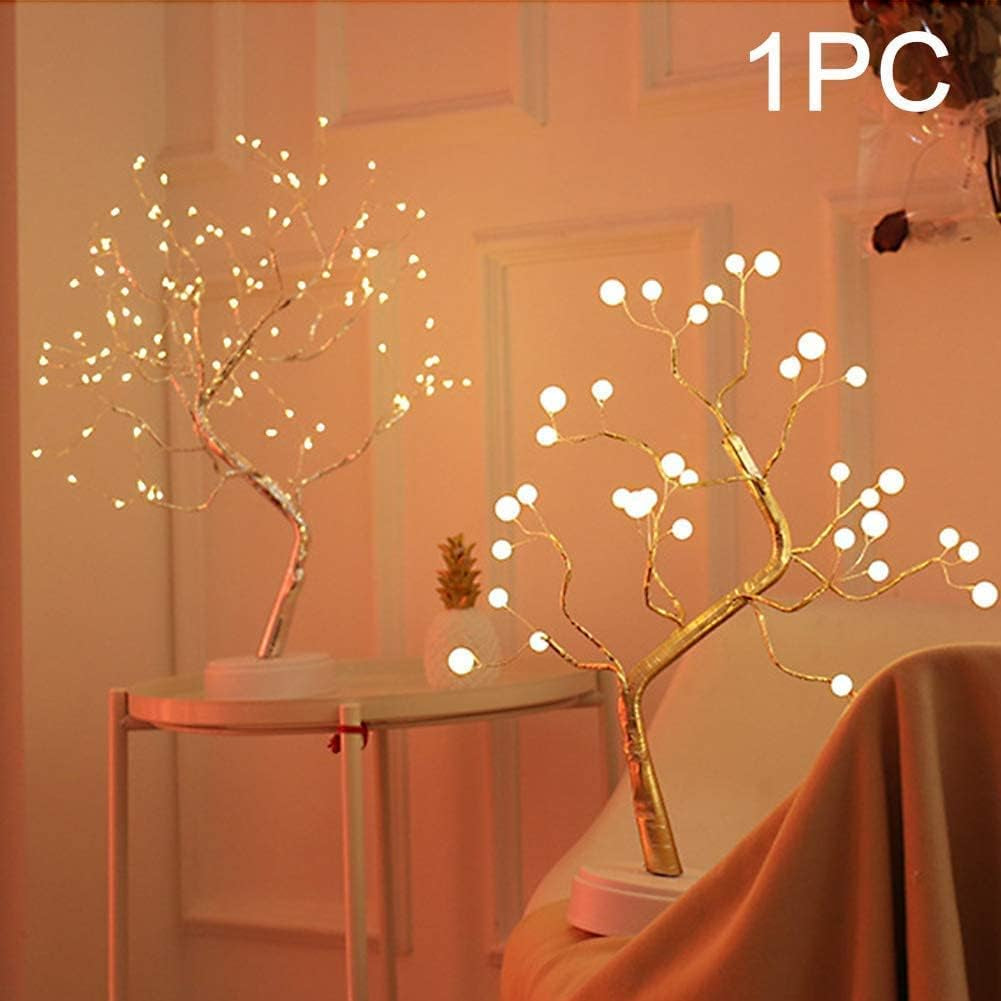 Árbol Bonsái Lámpara De Mesa, Ajustable Ramas Luces Bricolaje Alambre De Cobre 36/108 Leds Diseño Árbol Luz, Carga USB Luz Nocturna Lámpara De Escritorio Para Casa Fiesta Boda Festival Decoración