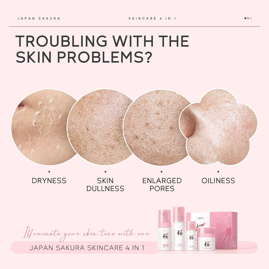 LAIKOU Sakura Skincare Kit 4 Piezas Set Regalo